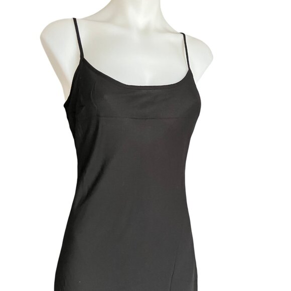 Rumored size M & L Vintage Slip Maxi Dress Black Medium / Large Retro Crepe Glam - Picture 6 of 16